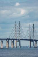 Oresund Bridge, a vital link between Copenhagen, Denmark, and Malmo, Sweden. photo