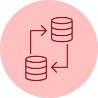 Data Transfer Line Circle Multicolor Icon vector