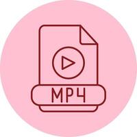 Mp4 Line Circle Multicolor Icon vector