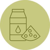 Dairy Products Line Circle Multicolor Icon vector