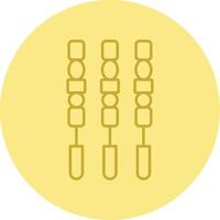 BBQ Stick Line Circle Multicolor Icon vector