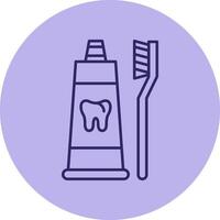 Toothpaste Line Circle Multicolor Icon vector