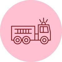 Fire Truck Line Circle Multicolor Icon vector