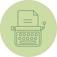 Typewriter Line Circle Multicolor Icon vector