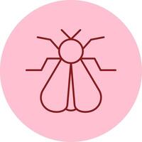 Moth Line Circle Multicolor Icon vector