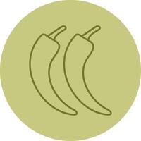 Chilli Line Circle Multicolor Icon vector