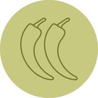 Chilli Line Circle Multicolor Icon vector