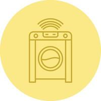 Smart Washing Machine Line Circle Multicolor Icon vector