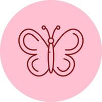 Butterfly Line Circle Multicolor Icon vector