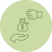 Bribery Line Circle Multicolor Icon vector