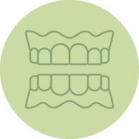 Denture Line Circle Multicolor Icon vector
