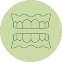 Denture Line Circle Multicolor Icon vector