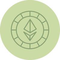 Ethereum Coins Line Circle Multicolor Icon vector