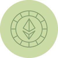 Ethereum Coins Line Circle Multicolor Icon vector