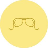 Old Glasses Line Circle Multicolor Icon vector