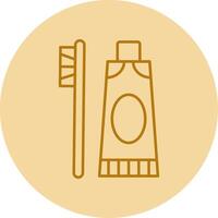 Toothpaste Line Circle Multicolor Icon vector
