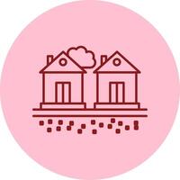 Residential Area Line Circle Multicolor Icon vector