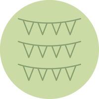 Bunting Line Circle Multicolor Icon vector