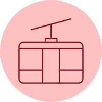 Cableway Line Circle Multicolor Icon vector