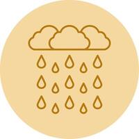 pesado lluvia línea circulo multicolor icono vector