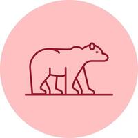 Polar Bear Line Circle Multicolor Icon vector