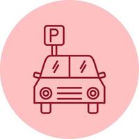 Parking Line Circle Multicolor Icon vector