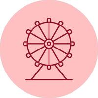 Ferris Wheel Line Circle Multicolor Icon vector