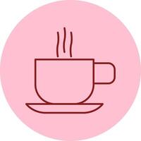 Hot Coffee Line Circle Multicolor Icon vector