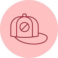 Baseball Cap Line Circle Multicolor Icon vector