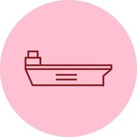 Aircraft Carrier Line Circle Multicolor Icon vector