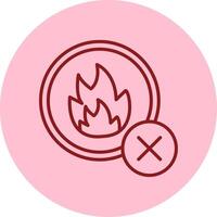 No Fire Line Circle Multicolor Icon vector