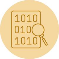 Code Search Line Circle Multicolor Icon vector