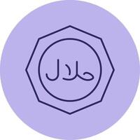 Halal Line Circle Multicolor Icon vector