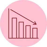 Loss Line Circle Multicolor Icon vector