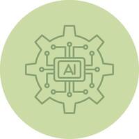 Artificial Intelligence Line Circle Multicolor Icon vector