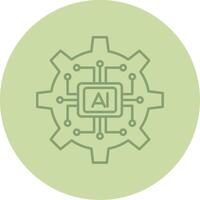 Artificial Intelligence Line Circle Multicolor Icon vector