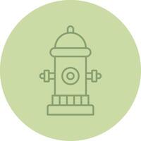 Fire Hydrant Line Circle Multicolor Icon vector