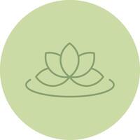 Lotus Line Circle Multicolor Icon vector