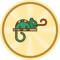 Chameleon Comic circle Icon vector