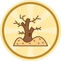 árbol cómic circulo icono vector