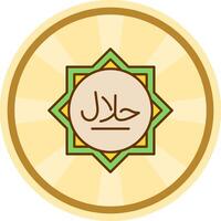 halal cómic circulo icono vector