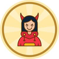 Demon Comic circle Icon vector