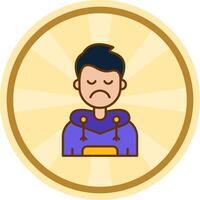 Sad Comic circle Icon vector