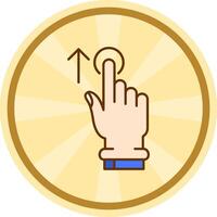 Tap and Move Up Comic circle Icon vector