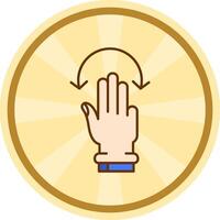 Three Fingers Rotate Comic circle Icon vector