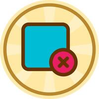 Delete square Comic circle Icon vector