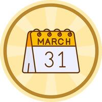 31st of March Comic circle Icon vector