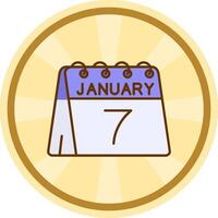 7th of January Comic circle Icon vector