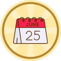 25th of June Comic circle Icon vector