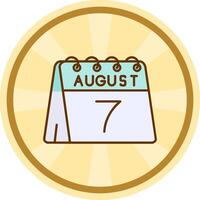 7th of August Comic circle Icon vector